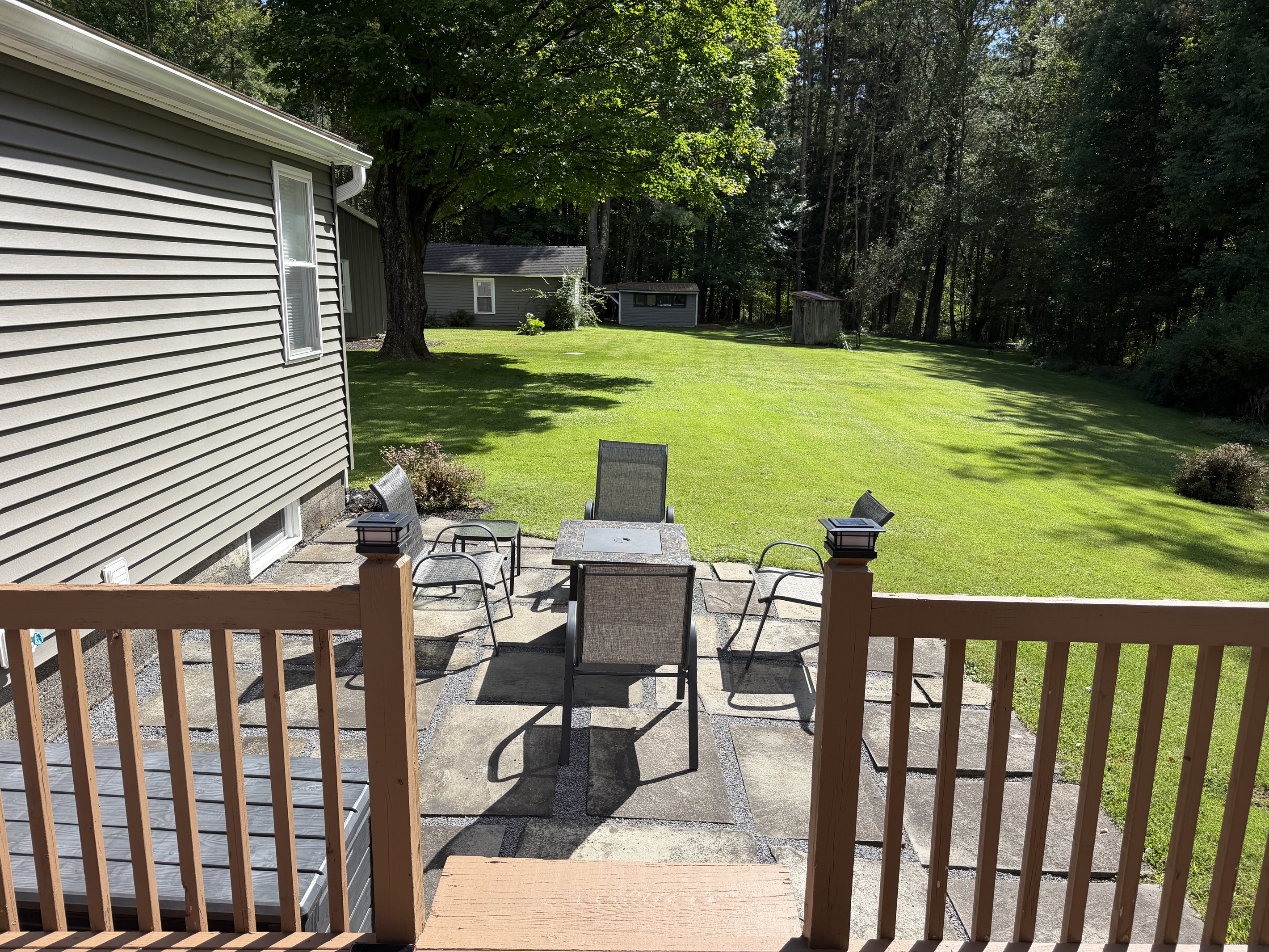 Back patio with a 2nd gas fire table