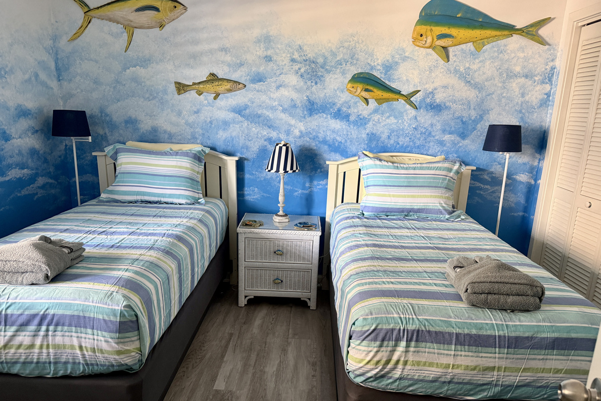 Guest Bedroom w/Two Twin Beds and LVT Flooring