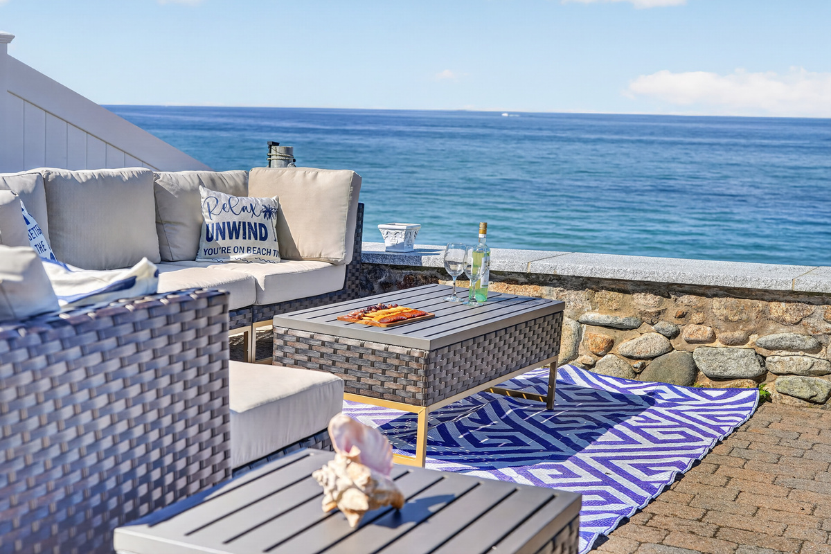 Relax outdoors while taking in stunning waterfront views and the fresh coastal breeze.