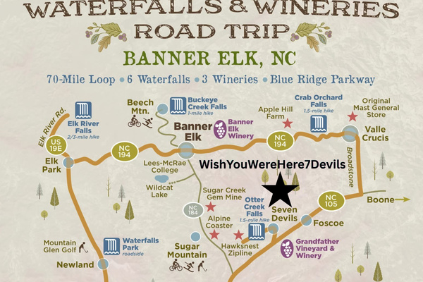 NC High Country Fave Waterfalls & Wineries Road Trip! Stay @ the Black Star @ WishYouWereHere7Devils to do it all!