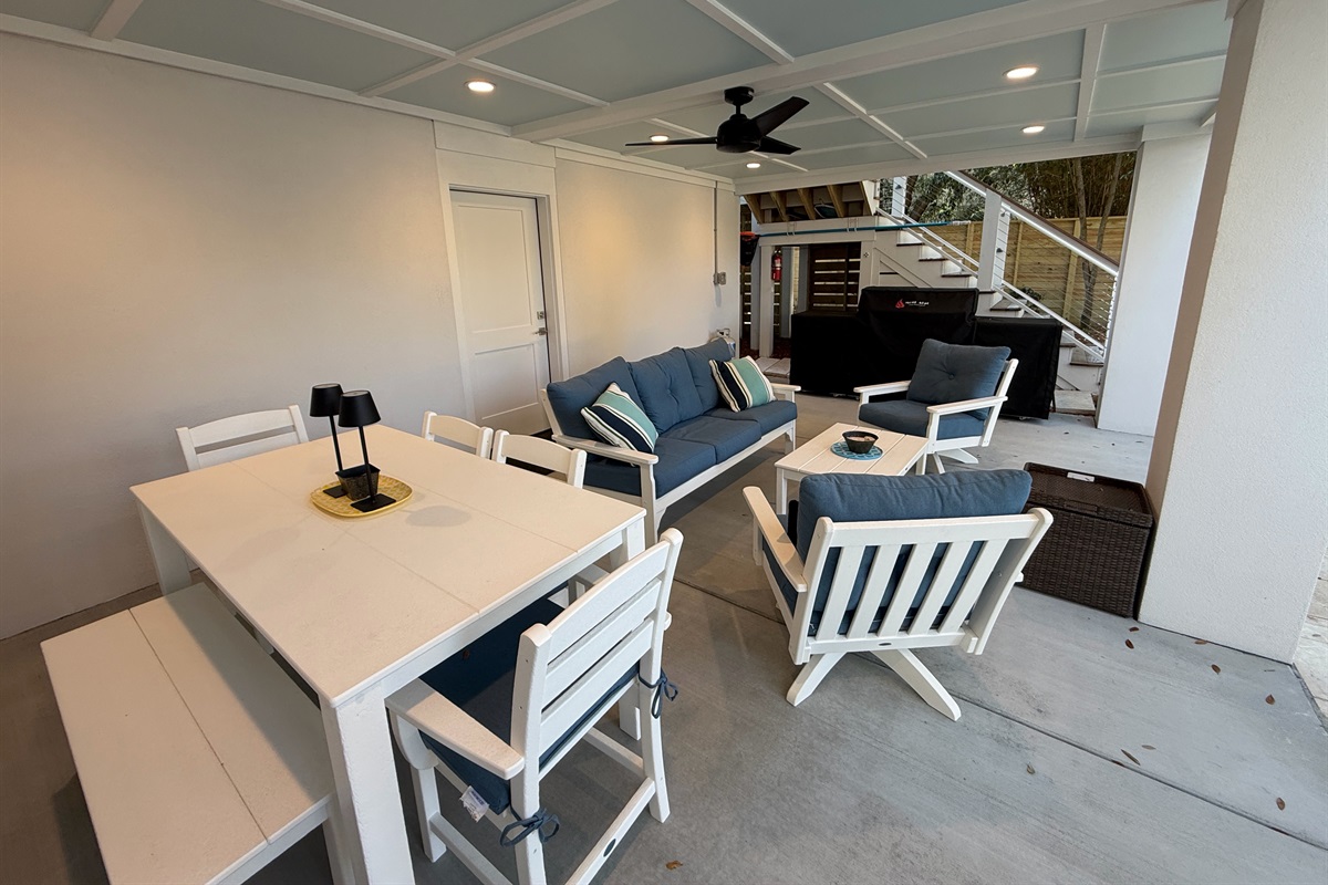 Back patio lounge area | Cameron by the Sea | 3203 Cameron | Isle of Palms, SC | IOP Escapes