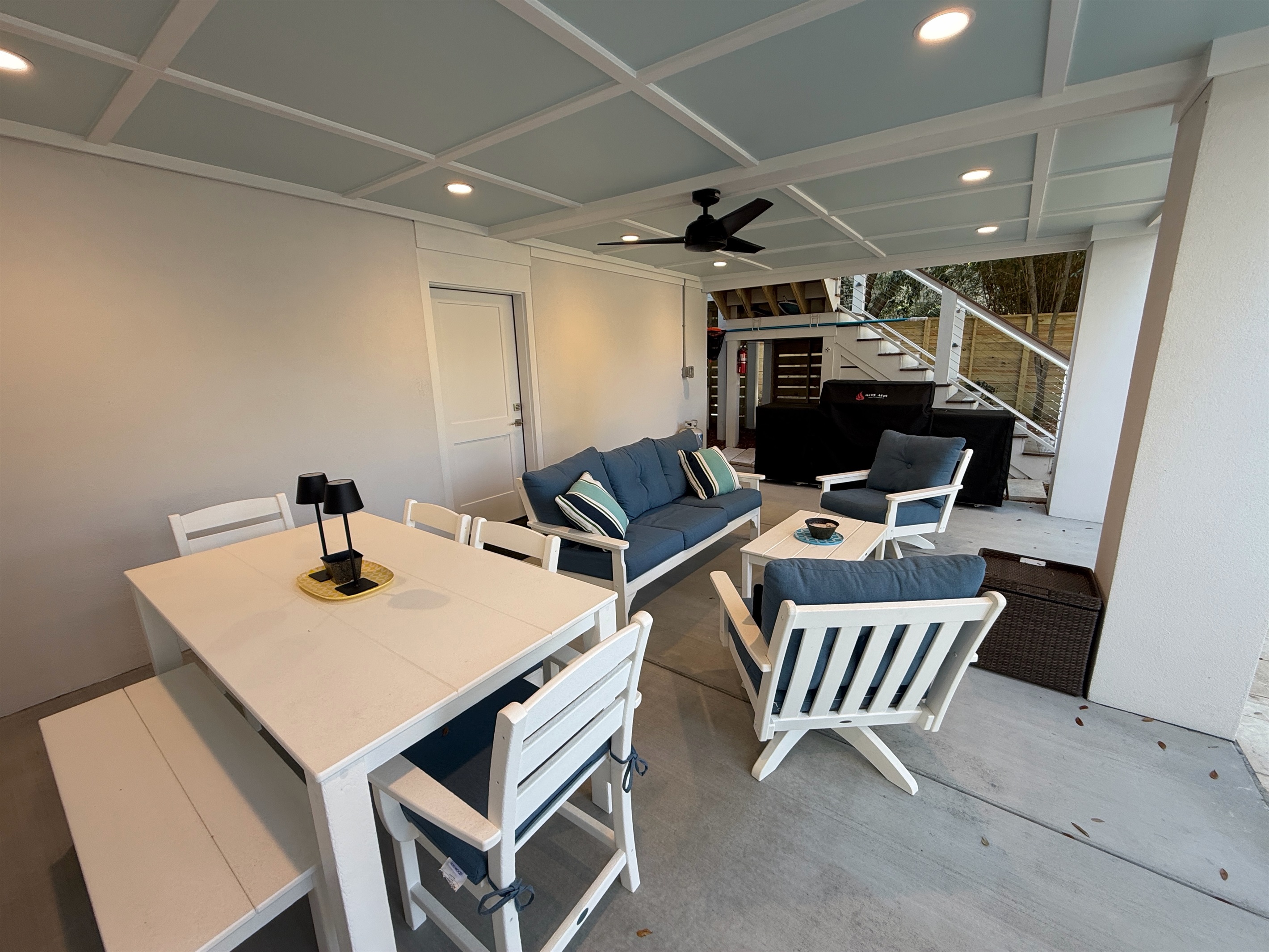 Back patio lounge area | Cameron by the Sea | 3203 Cameron | Isle of Palms, SC | IOP Escapes