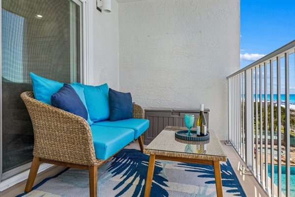 Relax on the loveseat taking in the views!