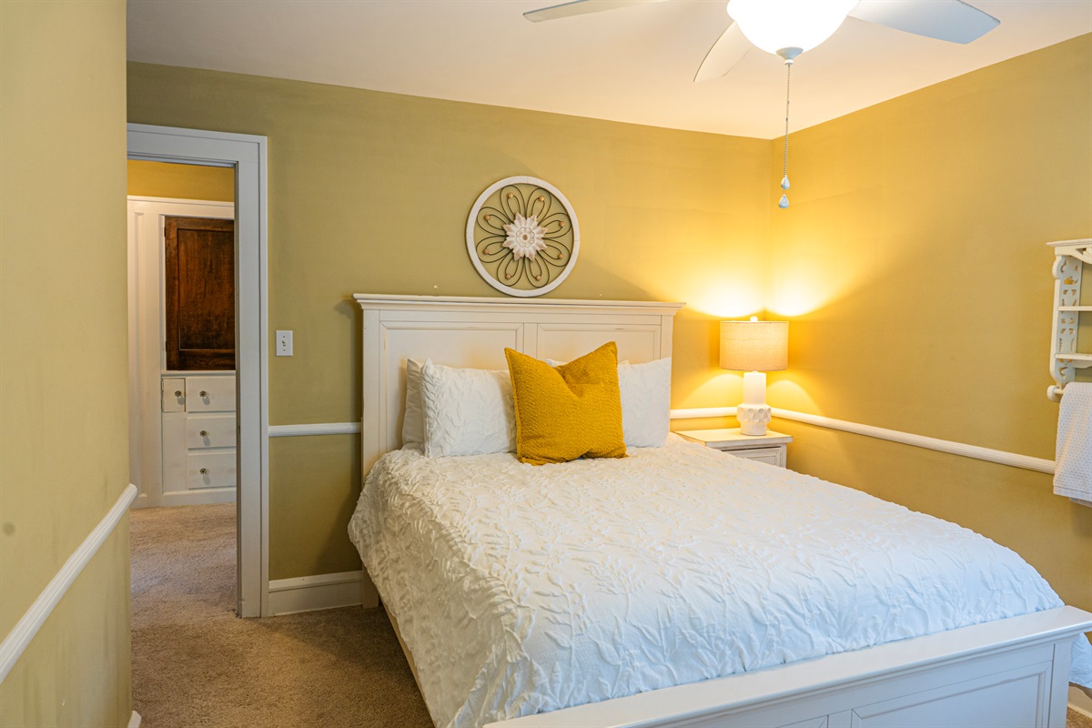 Bedroom #2: Spacious room with a queen Serta mattress and low profile box spring, for a comfortable night.