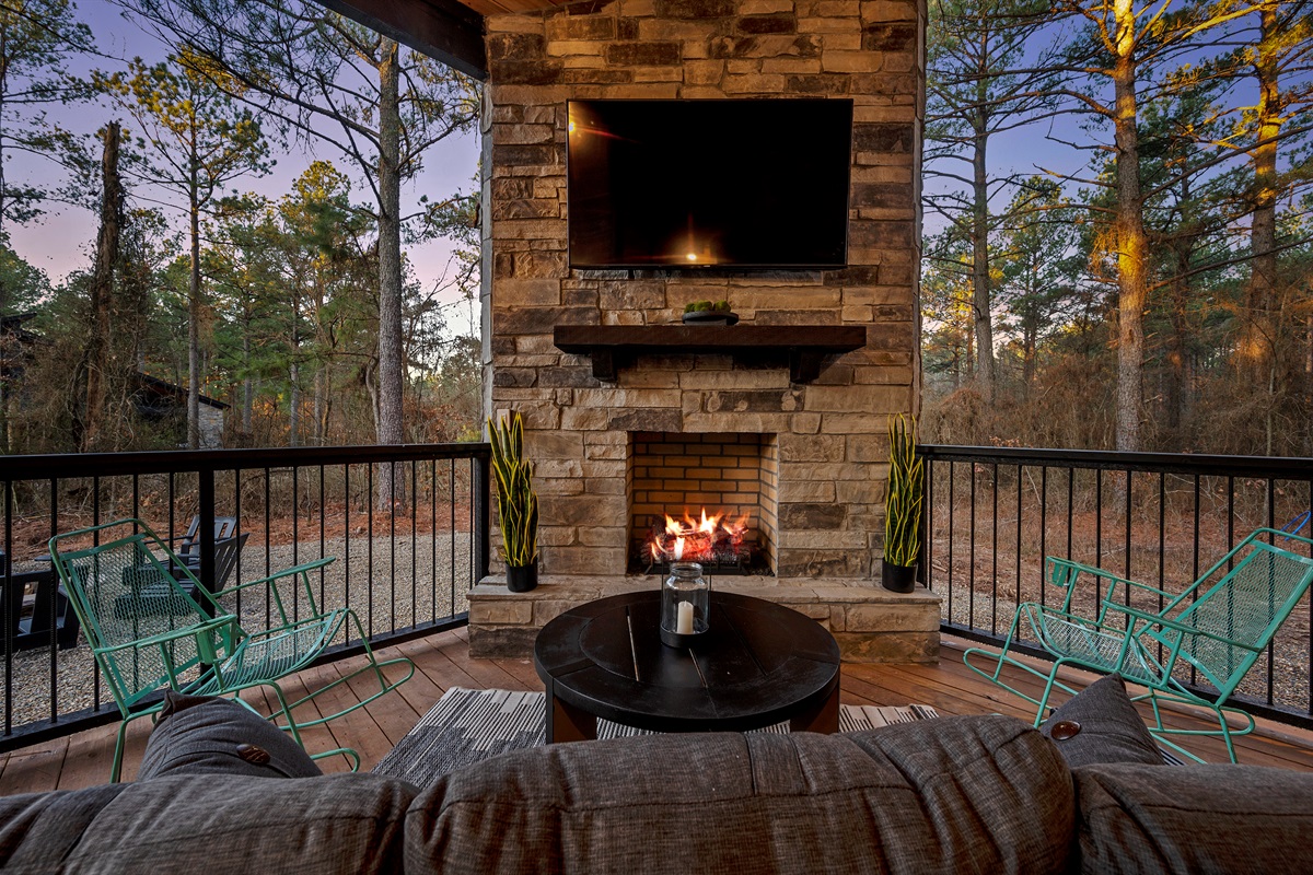 Watch the game or your favorite movie on the outdoor TV.