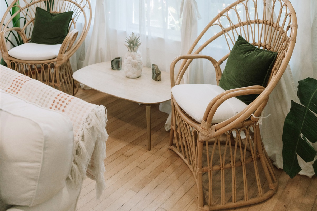 Relax in elegance, in our professionally designed living space with iconic local furniture from Circa Who.