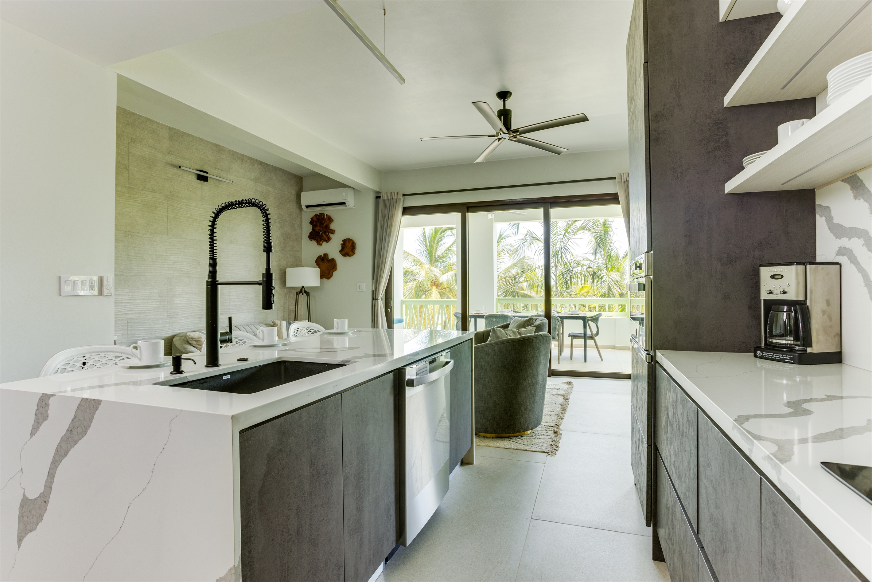 Full Kitchen and Patio View