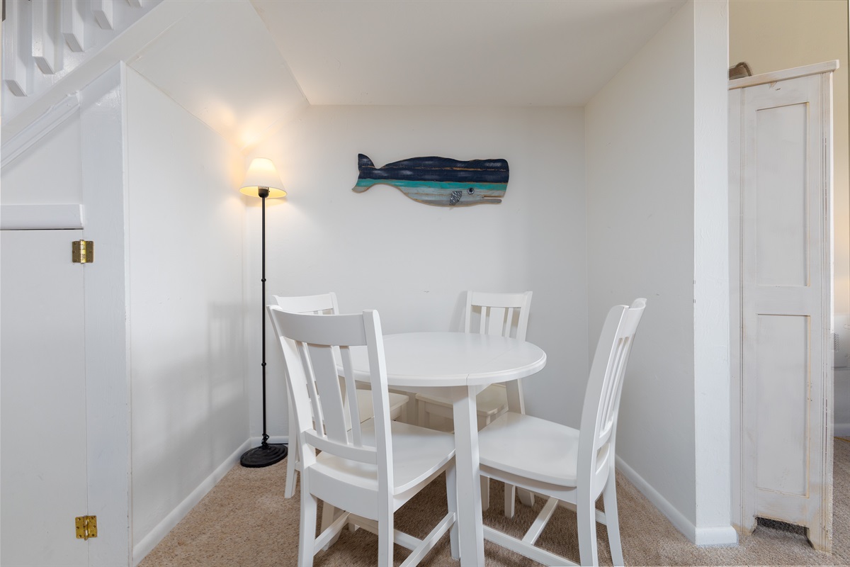 Dining area with seating for four people