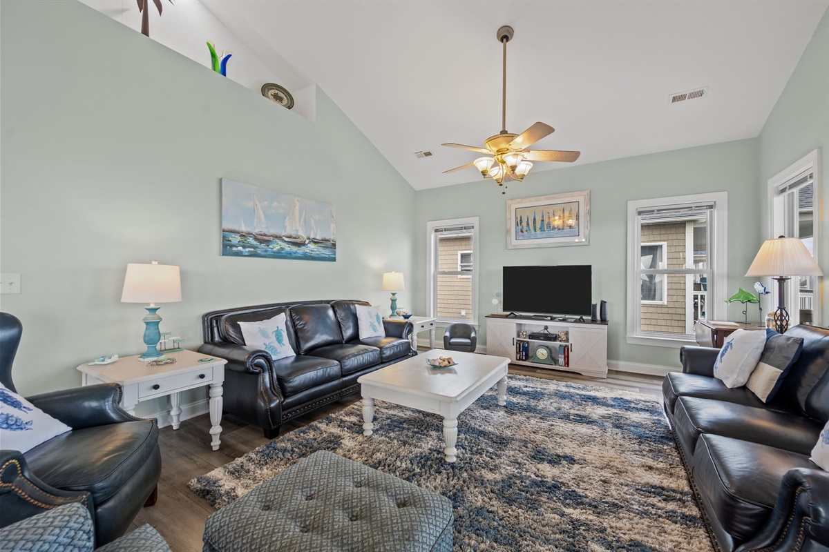 A cozy and modern living room setup