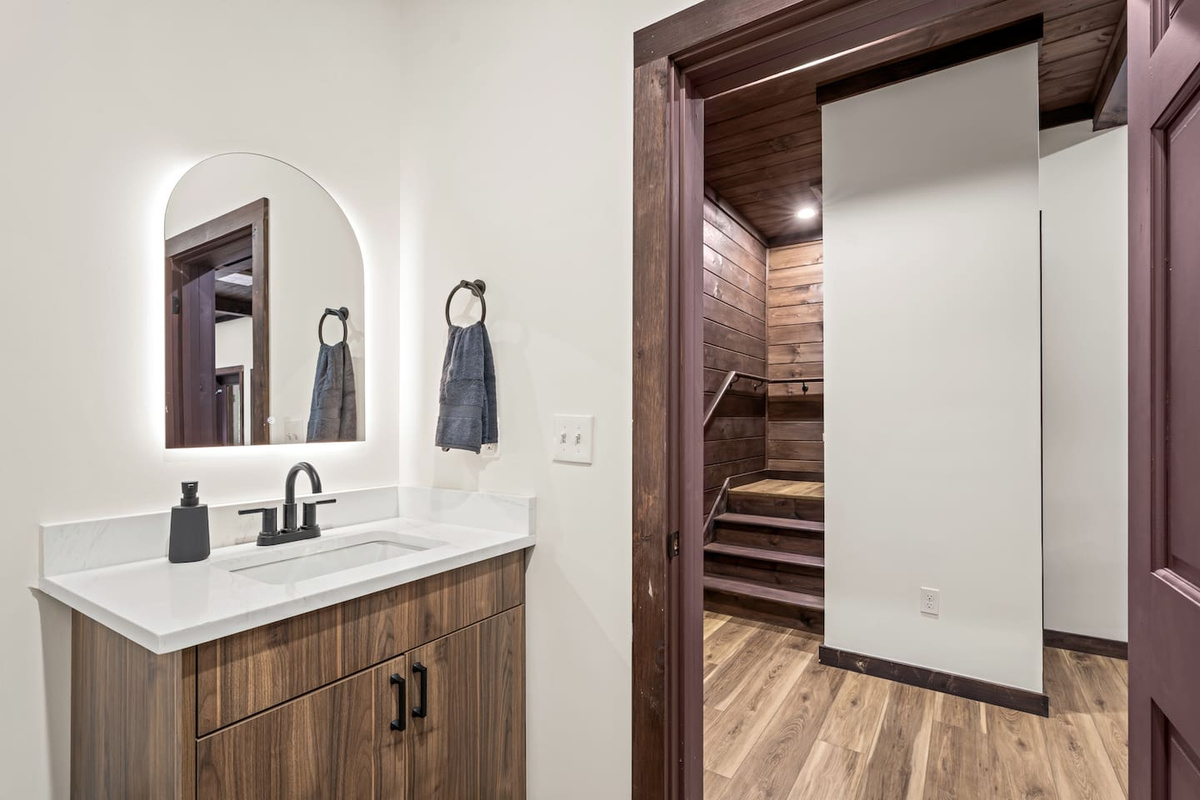 movie room half bathroom 