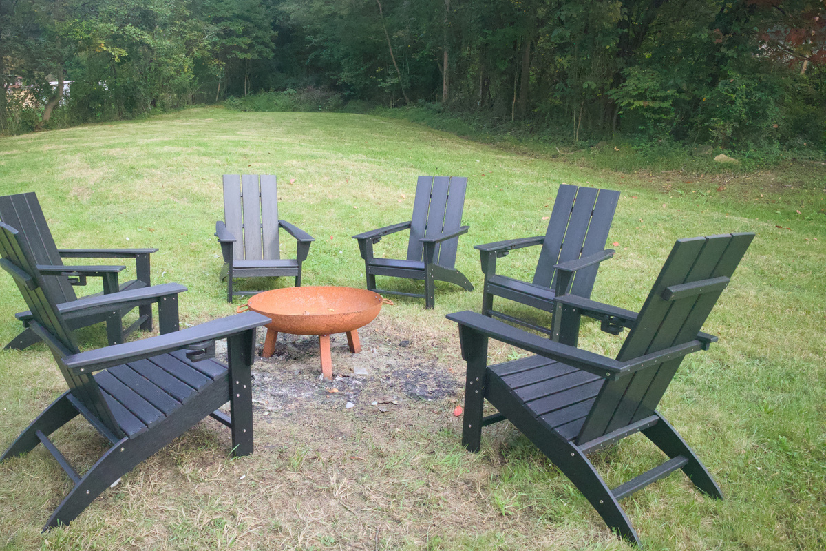Firepit area, just off the back porch/driveway