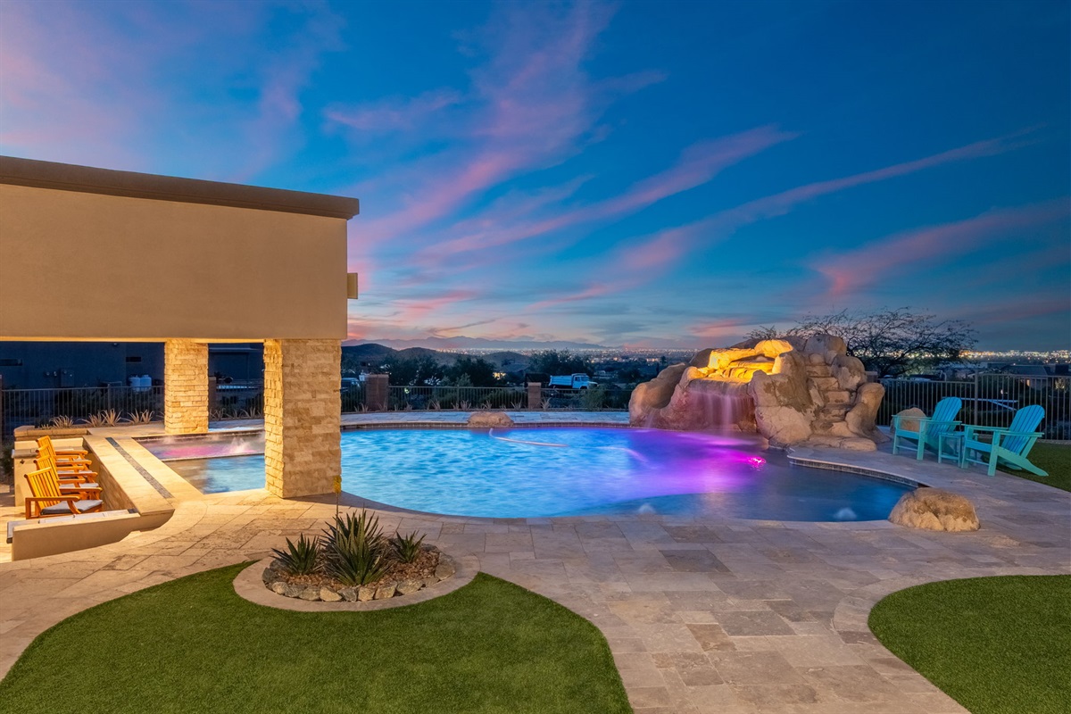 Private Pool and Spa with Optional Pool Heat Available for an Additional Nightly Fee.