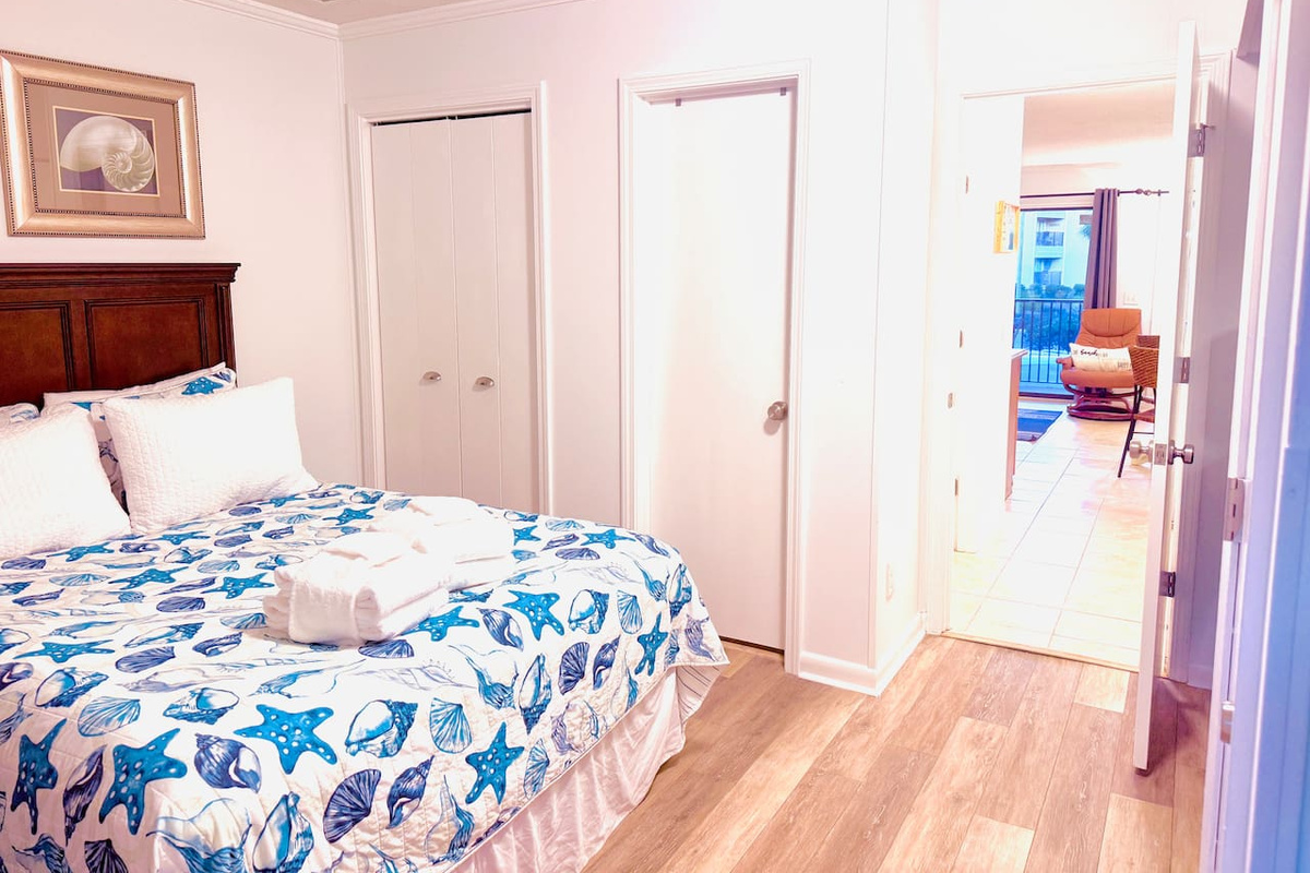 Bedroom opening to the living area