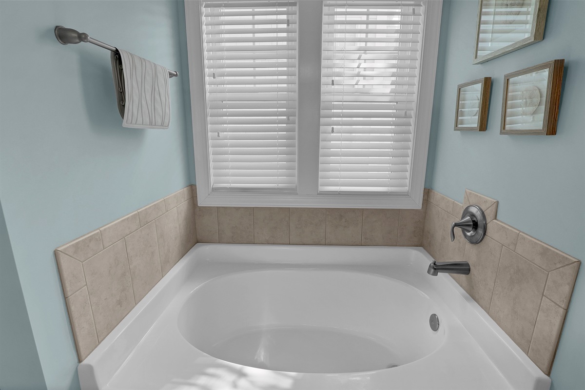 Soak away the salt and sand in the deep garden tub.