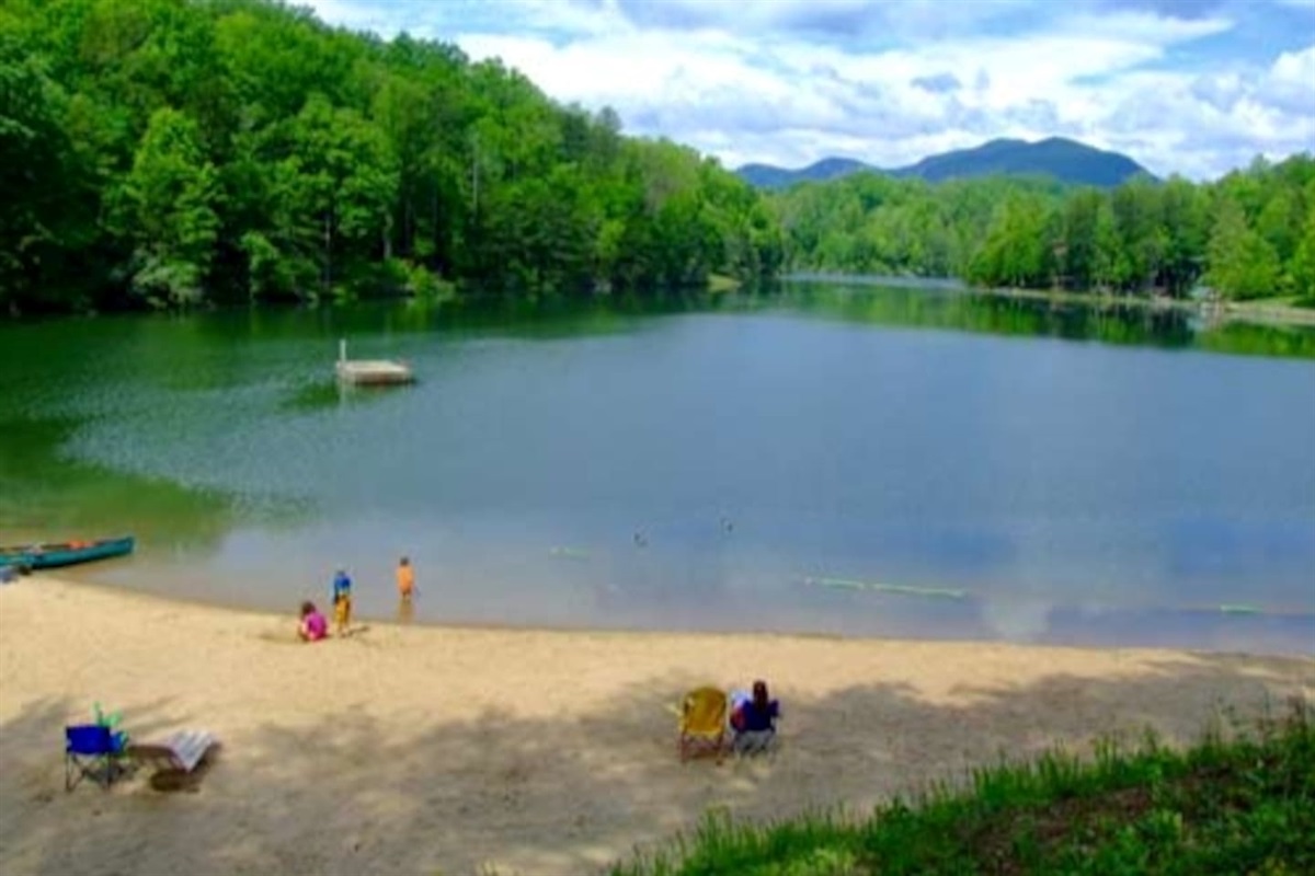 Private beach in Riverbend community where cabin is located. Beach/waterfall and river are minutes from the cabin. Parking available at the beach.
