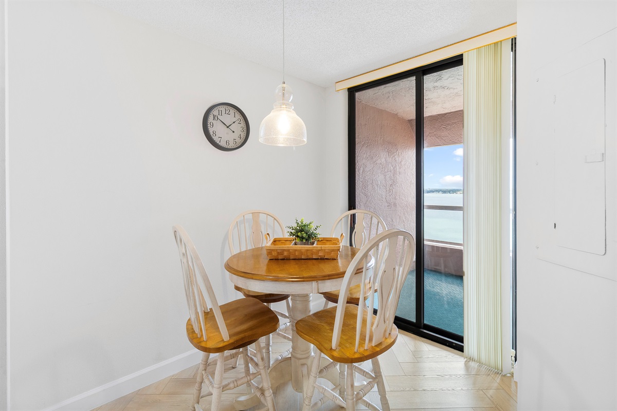 4-top in the kitchen with intracoastal water views!