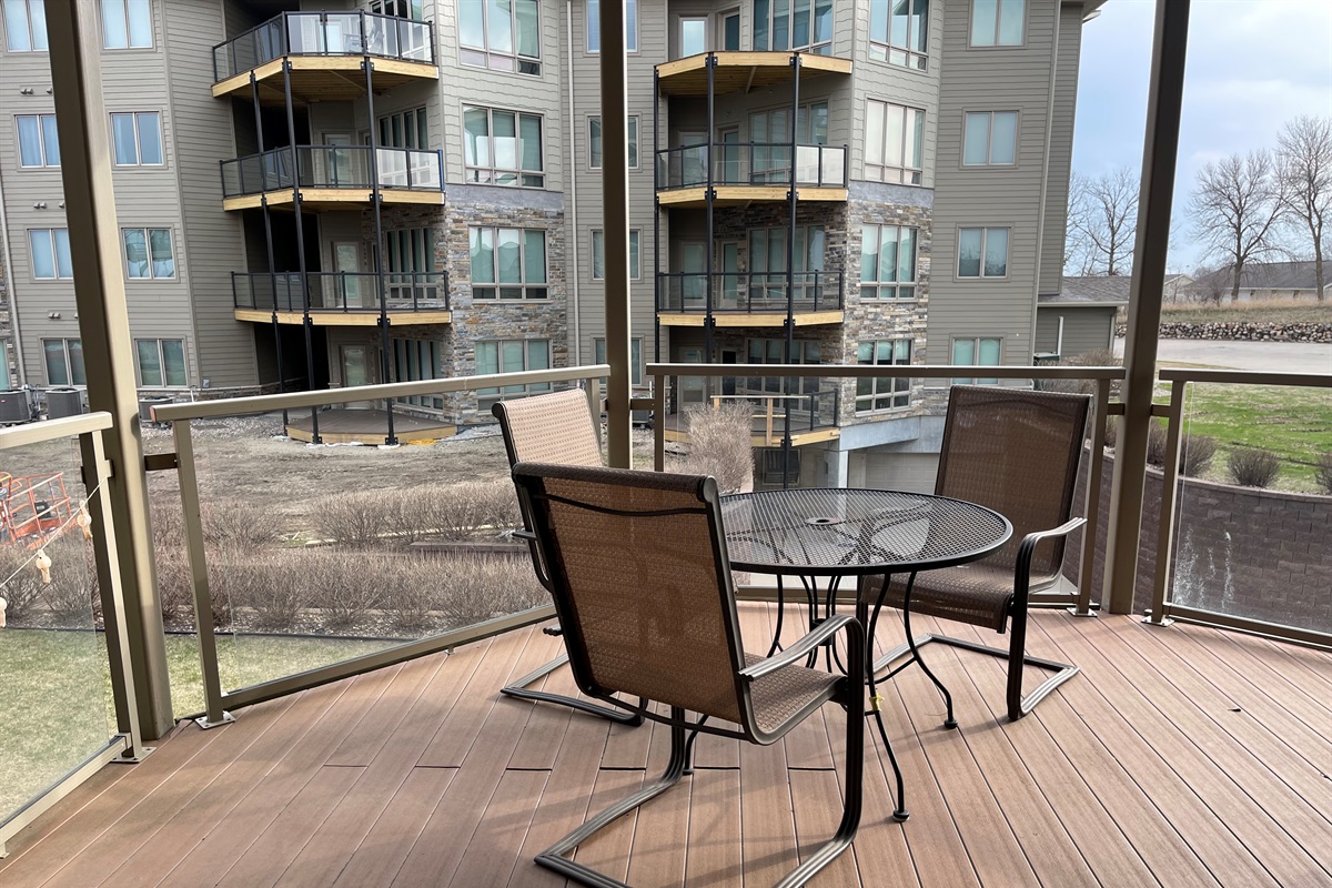 Large deck with view of East Lake Okoboji