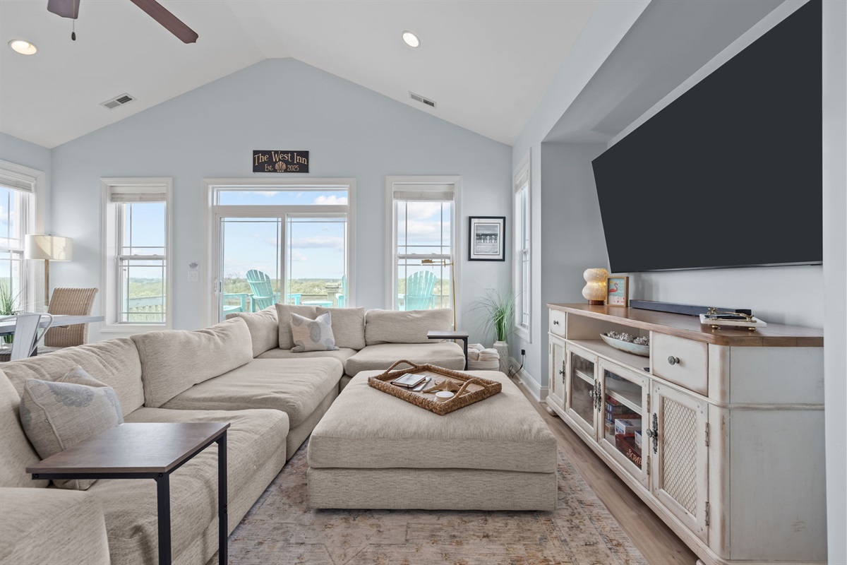 A modern living room with a focus on comfort and style