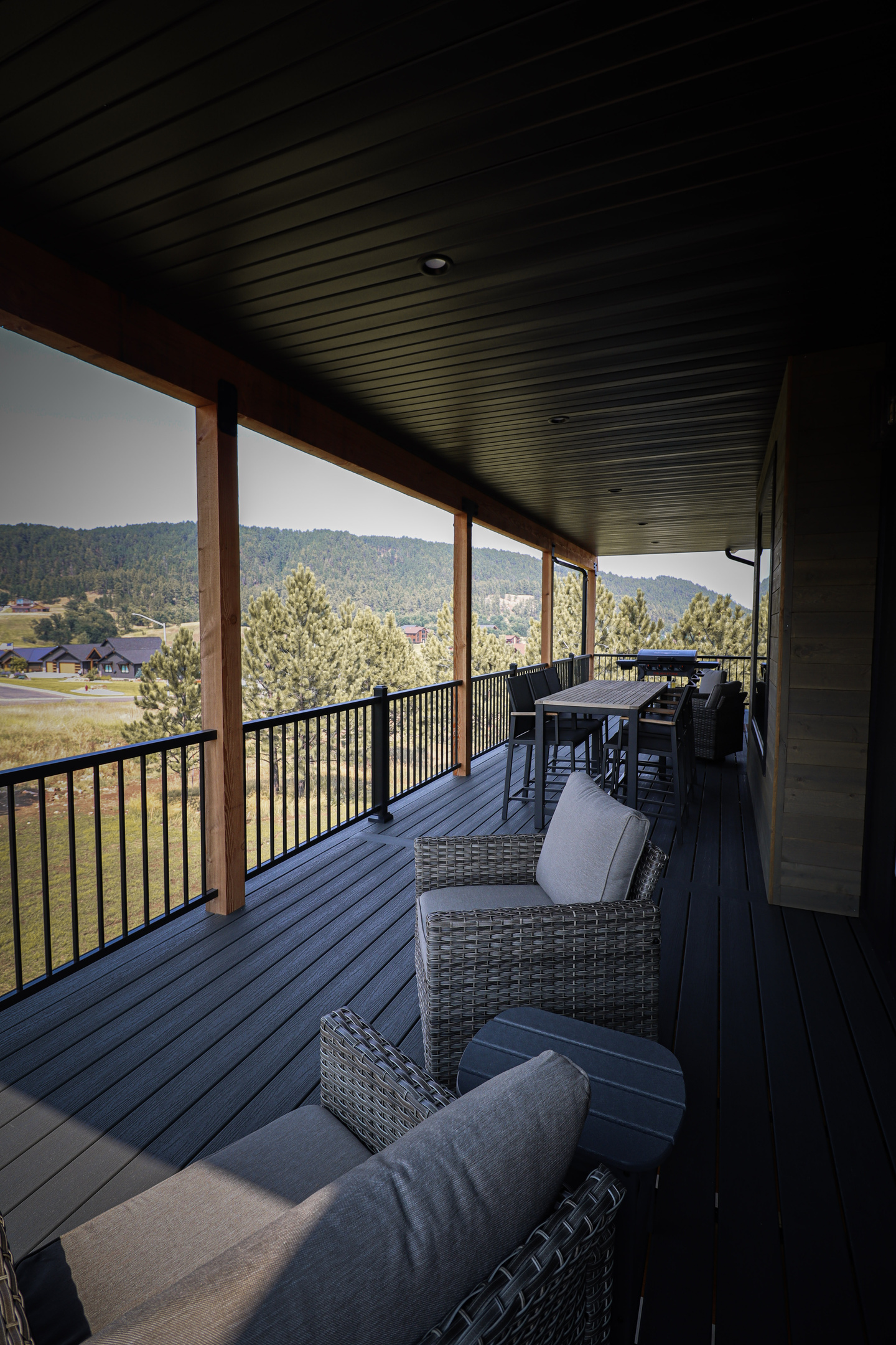 Upstairs Deck with seating and dining. 