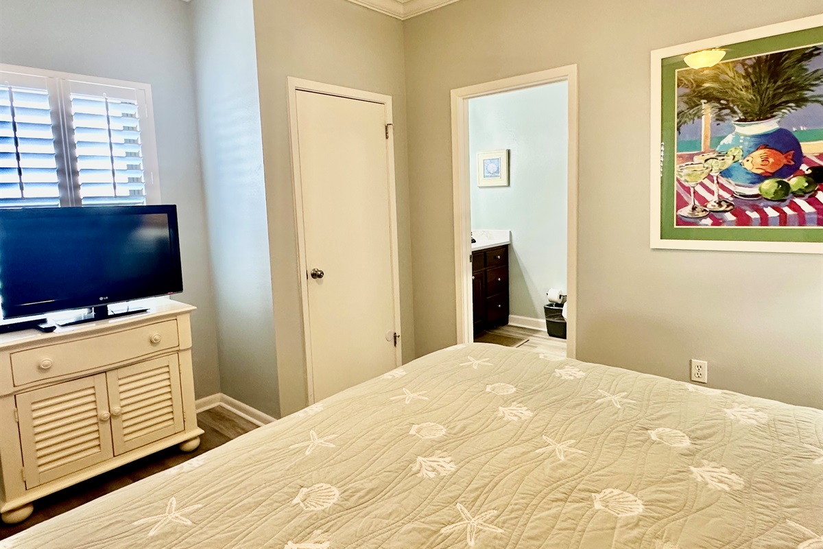 Guest bedroom with an adjoining bathroom!