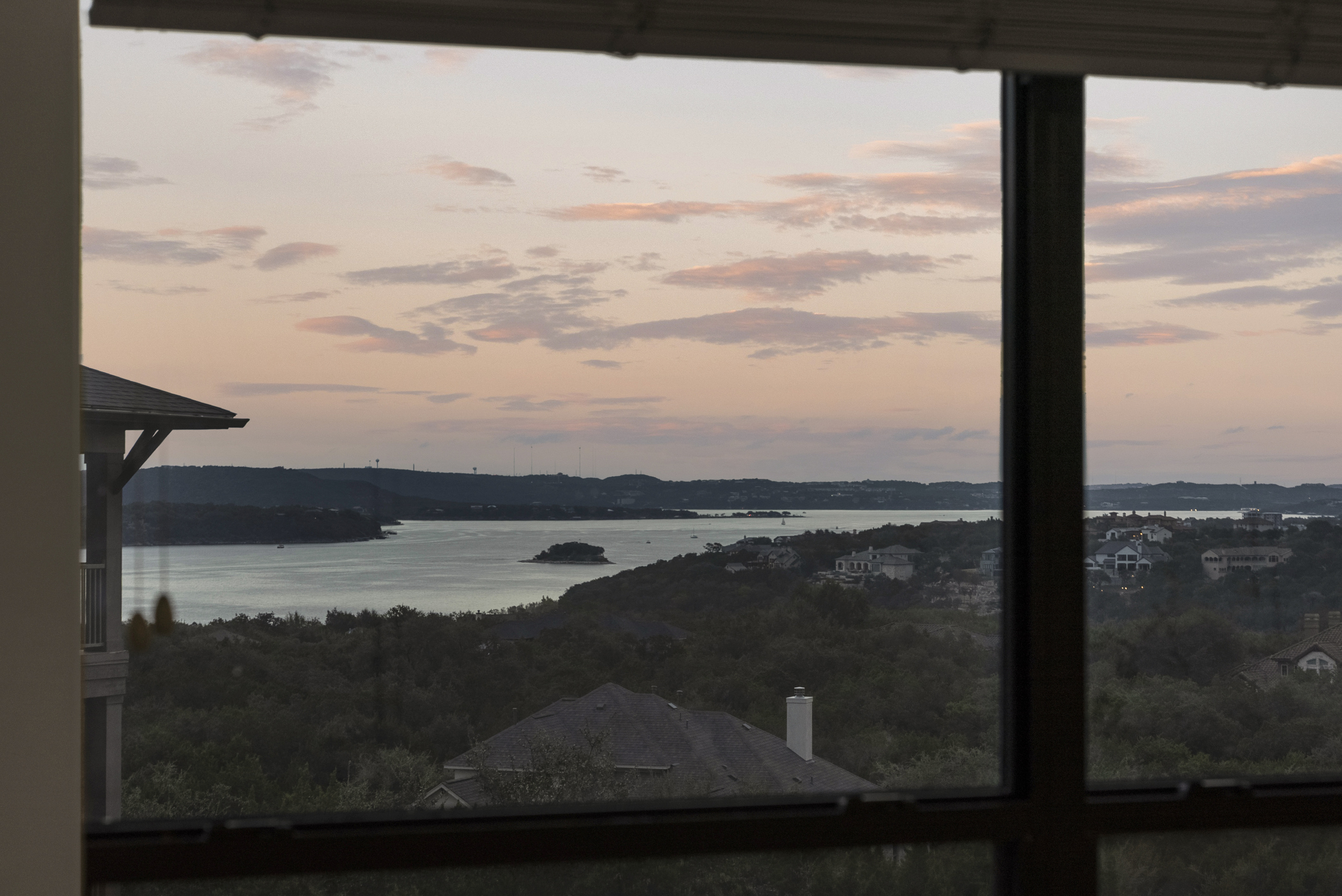 Lake Travis views from the condo’s elevated hilltop setting.
