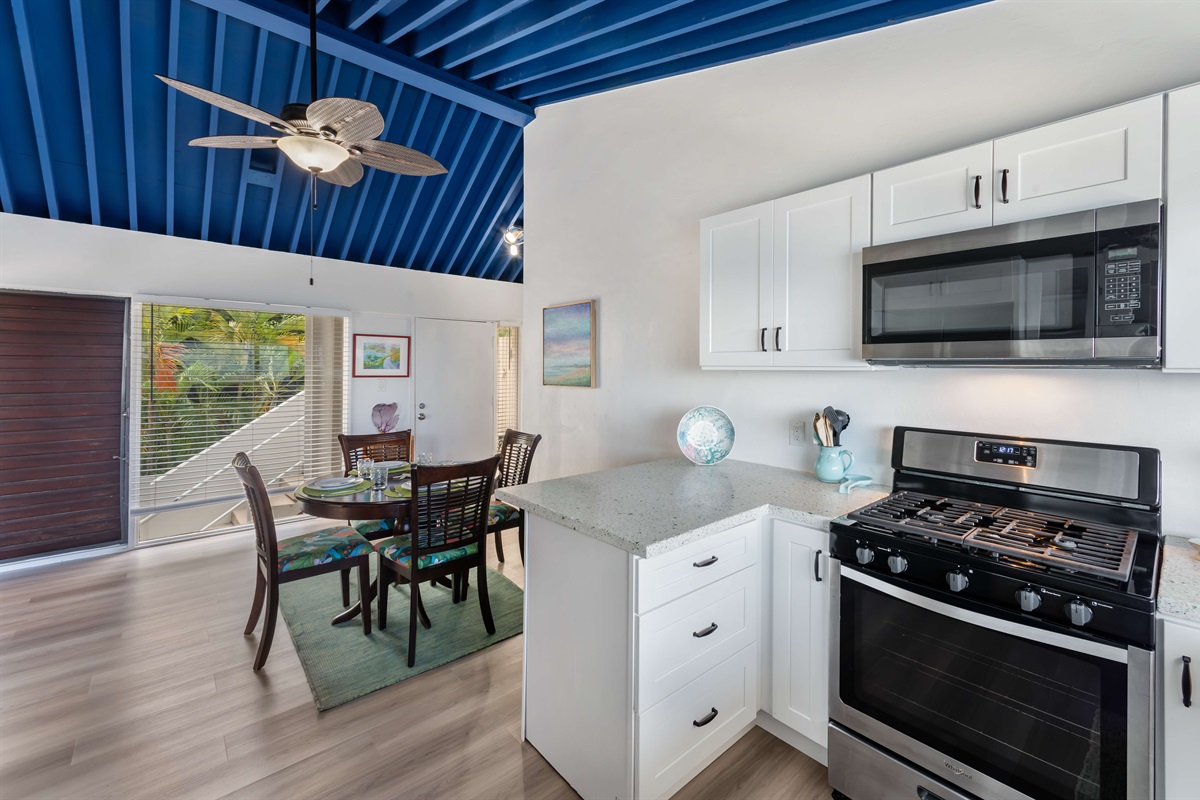 Savor meals with stunning views; your dining table for sunset dinners and ocean mornings.