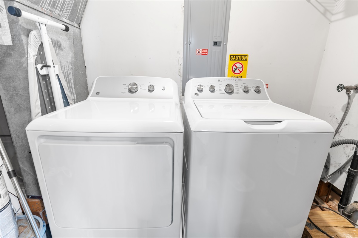 Washer and dryer available for longer stays.