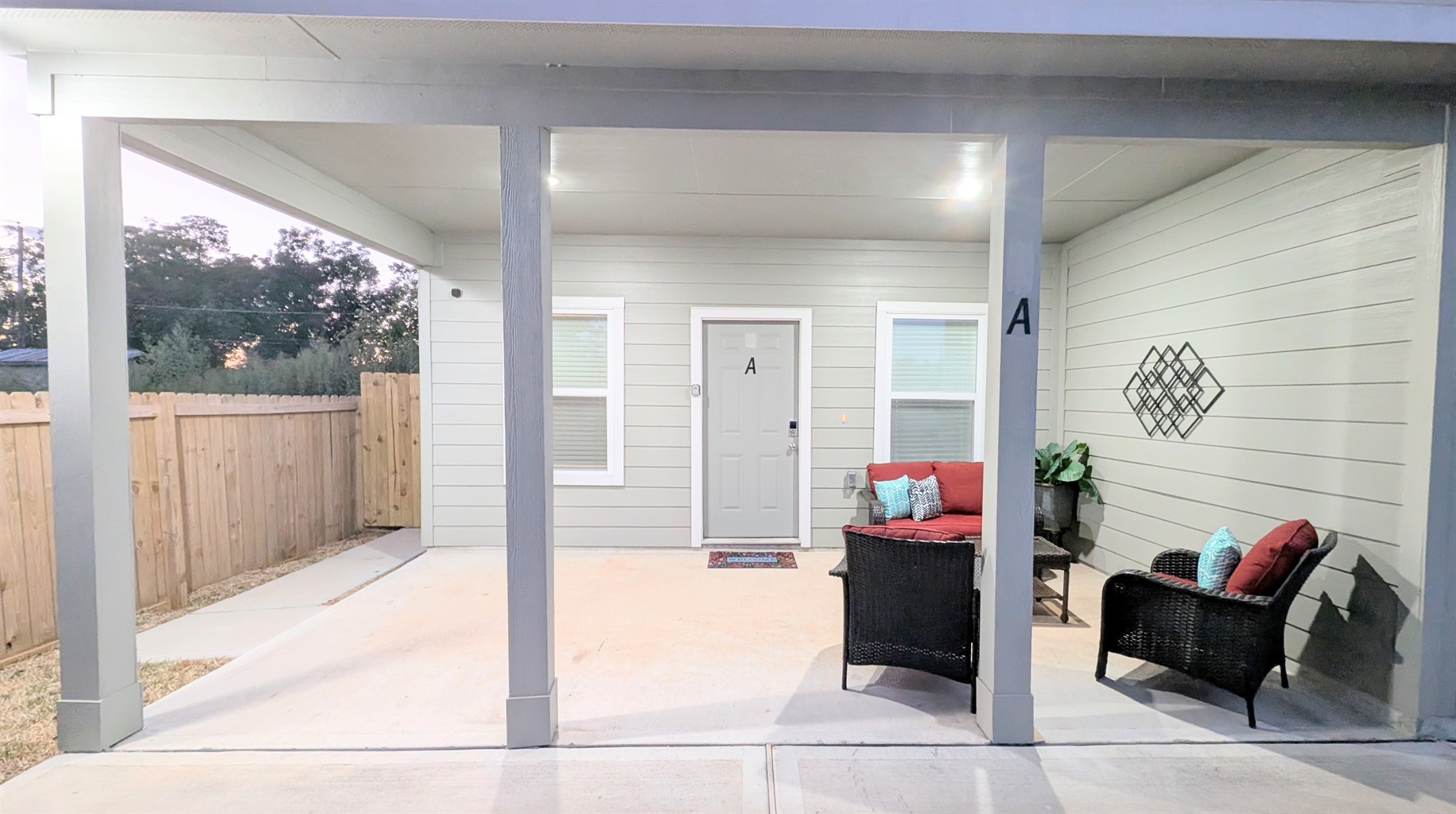 Well-lit and spacious front porch welcomes you to this lovely home.