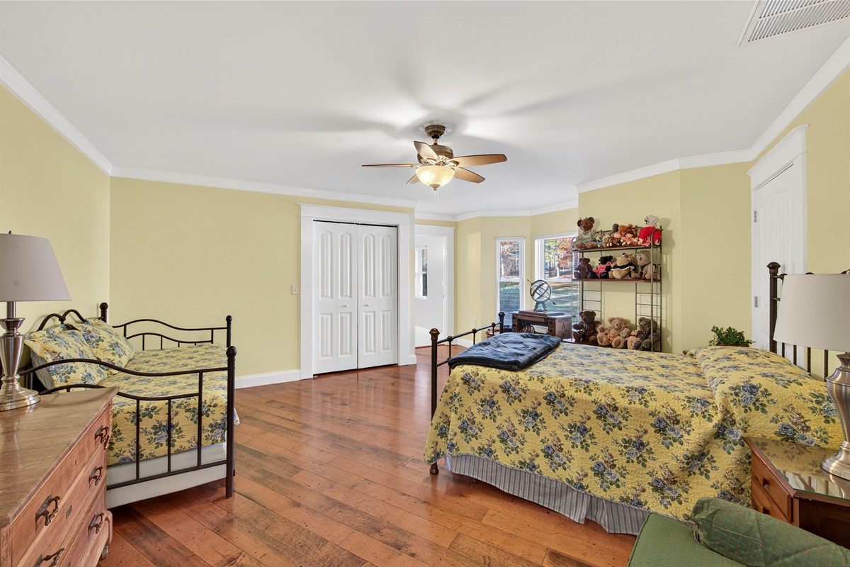 Multiple beds make this room ideal for families or groups.
