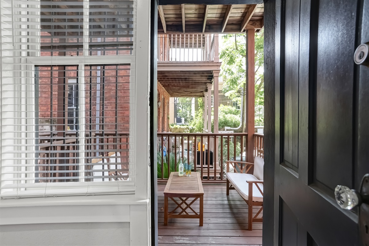 Relax outdoors on your private porch, just steps from the bedroom.