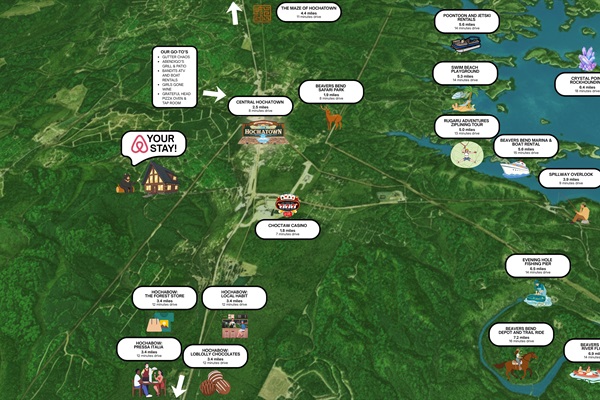 Central to everything you love about Broken Bow—nature, dining, and relaxation all nearby.