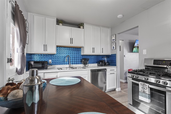 Feast and Fun for All  – Create memorable meals in our kitchen, stocked with utensils and kitchenware.