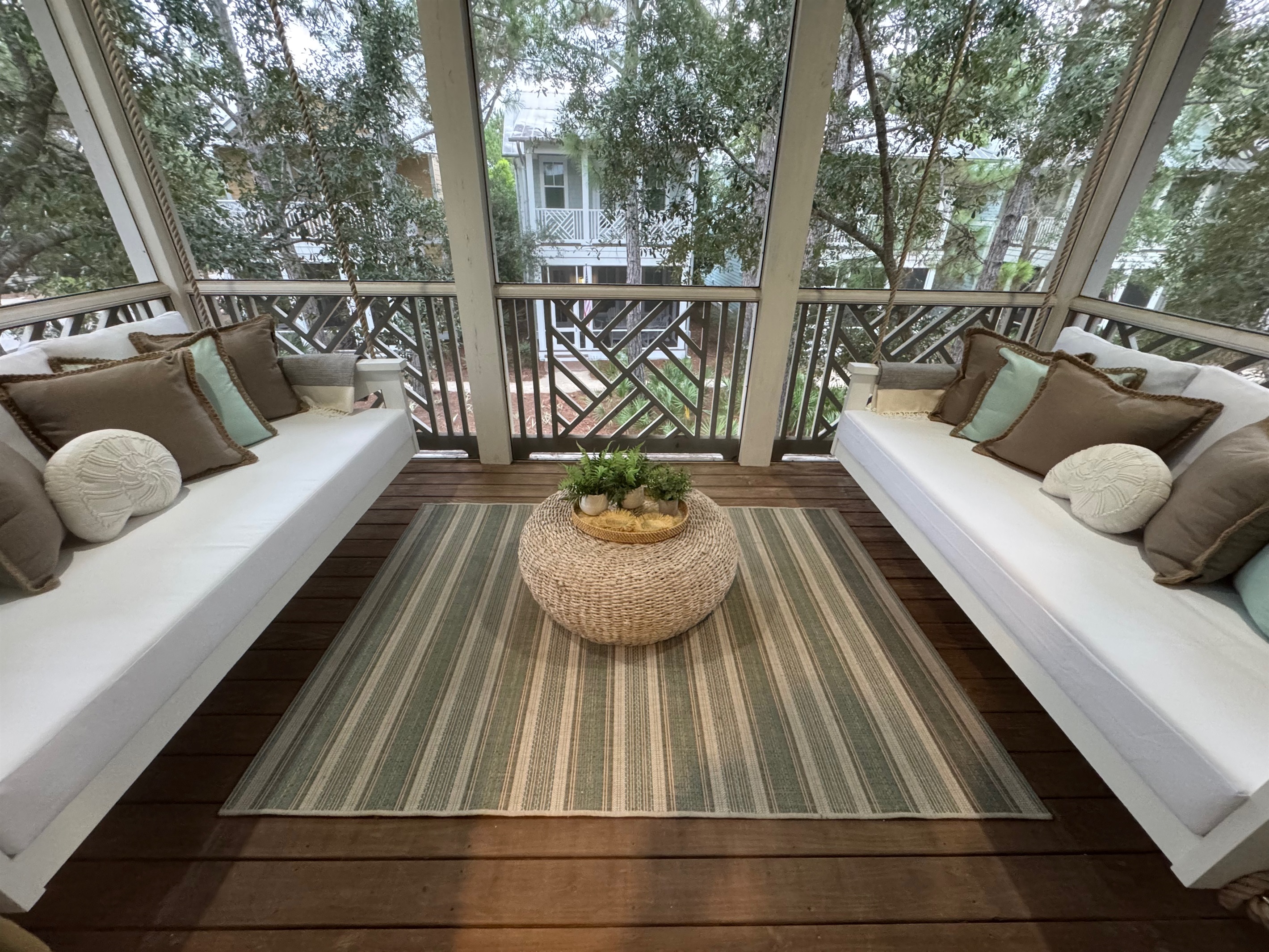 Secluded porch off the master, perfect for quiet moments.