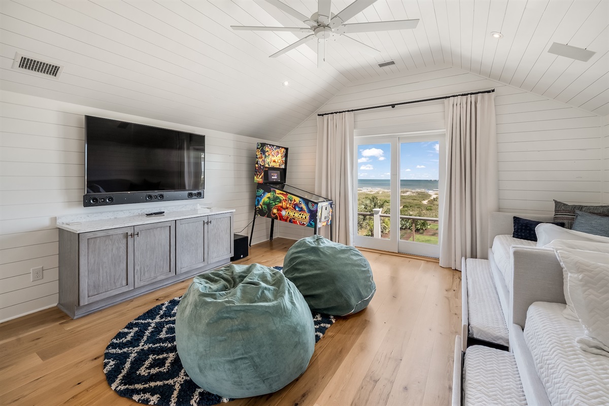 Game room with 4 twin beds - 2 trundle | Beach Shelter | 3708 Palm Blvd | Isle of Palms, SC | IOP Escapes