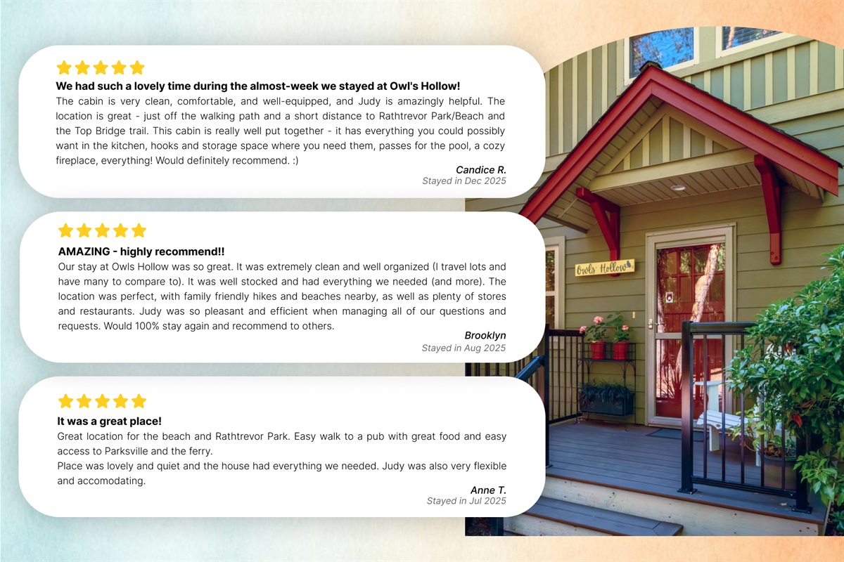 Kind words from guests who’ve stayed with us