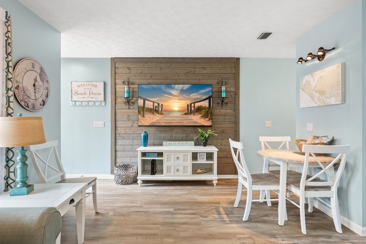 Open dining area ideal for family meals, game nights, or morning coffee.