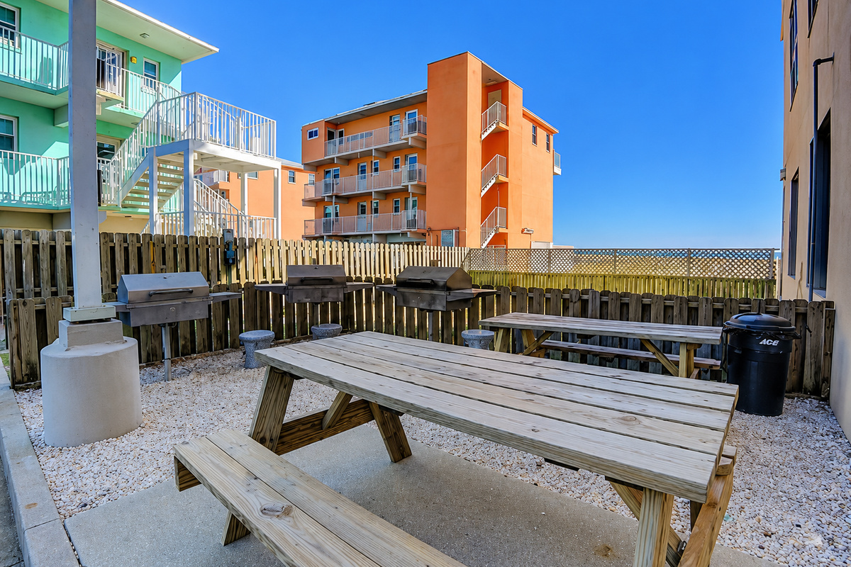 We also have picnic tables in the grilling area.