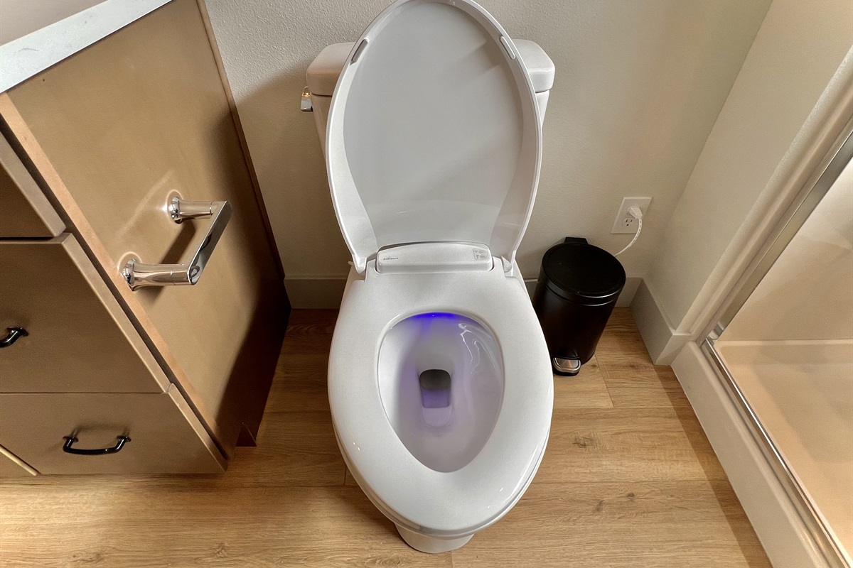 Heated toilet seat in main level full bath