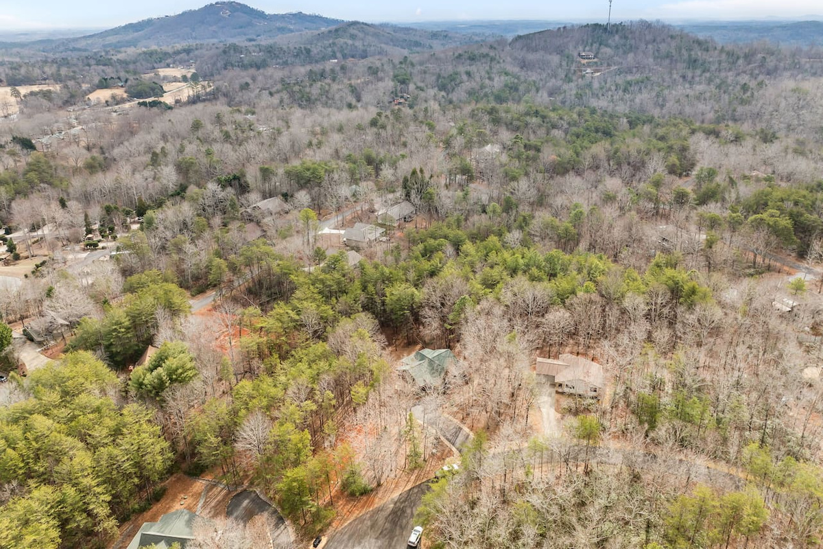 Upper drone view of the cabin