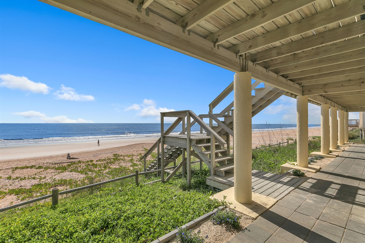 Walkway from ground floor up to second floor or to beach