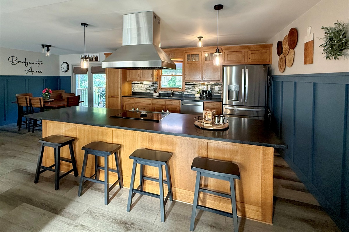 A chef’s dream! This kitchen is stocked with EVERYTHING needed to prepare and make a meal! 