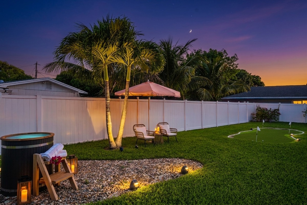 This spa-inspired amenity pairs perfectly with the putting green and outdoor lounge space for the ultimate luxury vacation experience.
