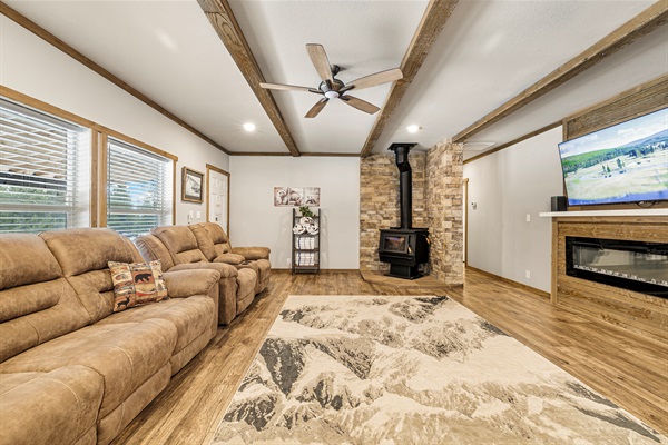 Main living room, wood stove not for guests use