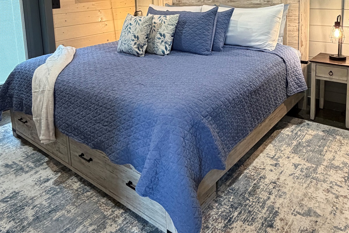 Restful Haven: Find relaxation and peace in our serene bed.