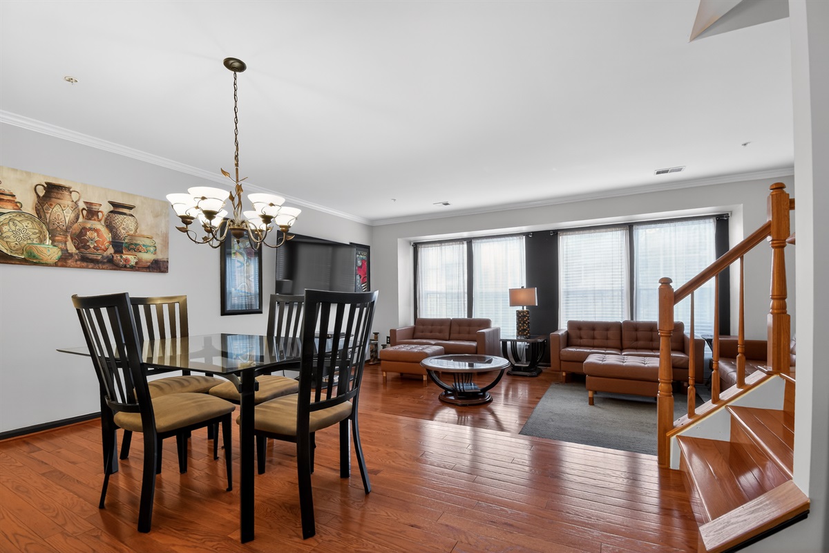 DC Metro Home — Dining and Living Flow, Staircase Access, Three-Story Family Layout