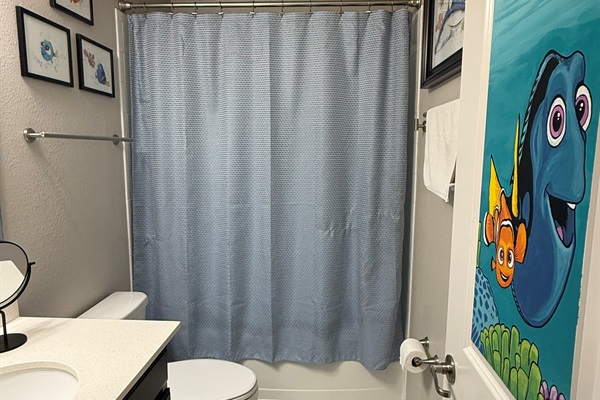 Shower tub combo perfect for little ones who need a bath.