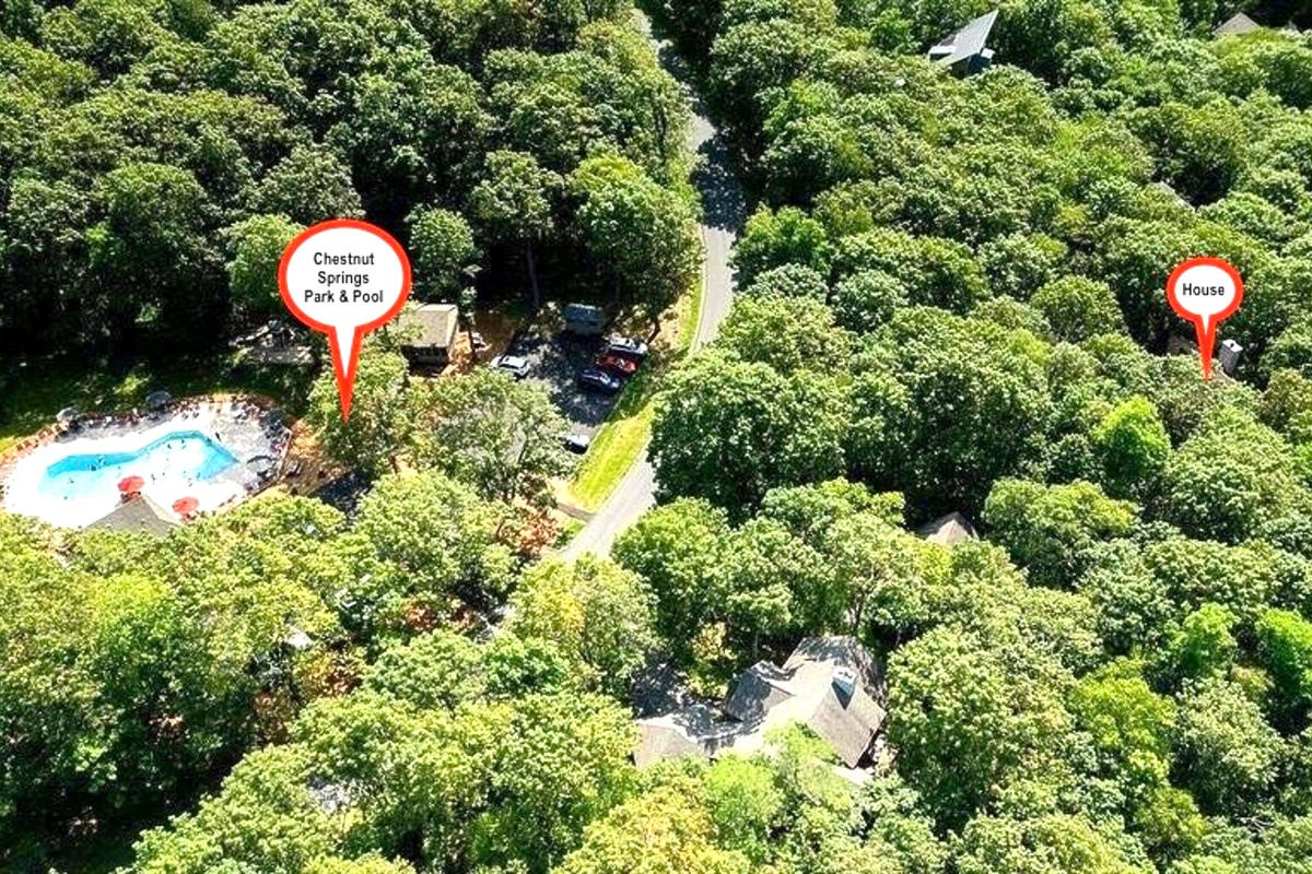 The house is located across the street from Chestnut Springs Park, Pool, Playground, and Pavilion.
