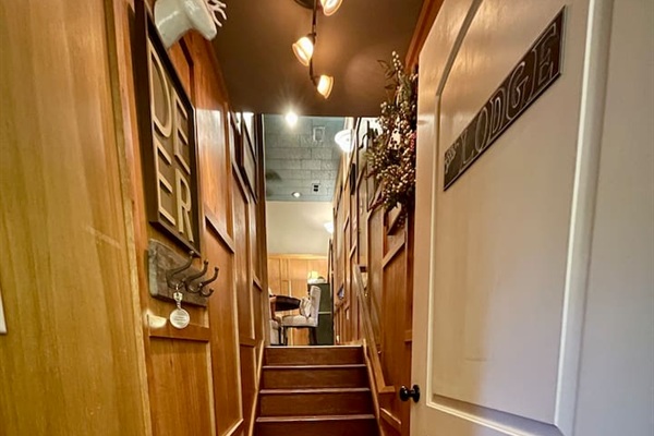 Just a few final steps up to your private Lodge Over Garage. 