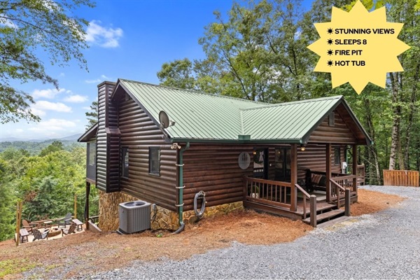 Private mountain cabin with scenic Blue Ridge views as you arrive — a peaceful retreat tucked into the mountains.