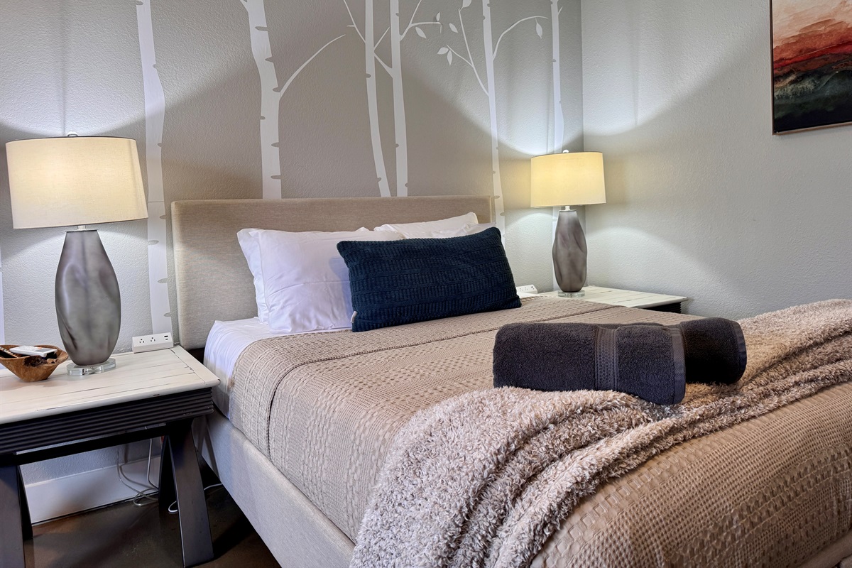 Cotton linens and quality Nectar bed for a great nights sleep.